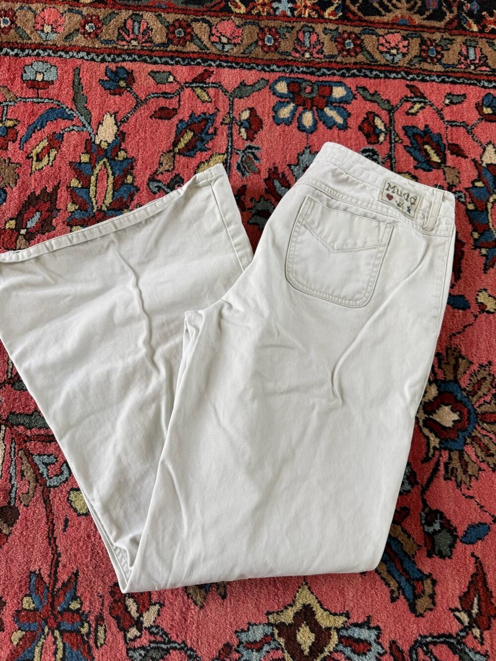 Vintage 90s y2k Mudd low Women's 13 Khaki Jeans Bellbottom Flare Urban Outfitter